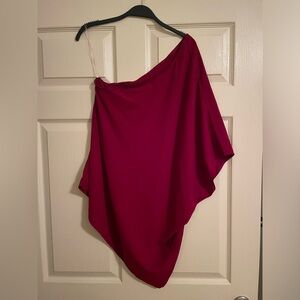 SHEIN One Shoulder Crimson Top